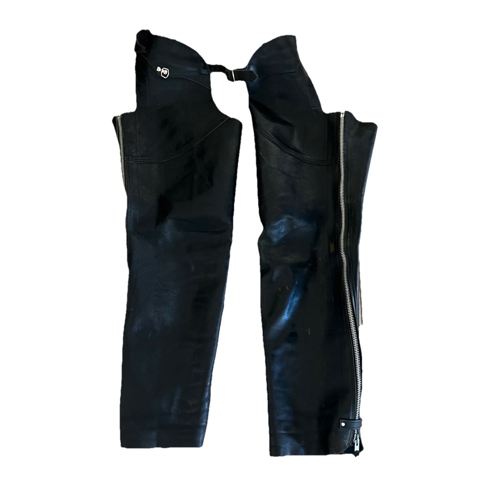 Vintage CUSTOM MADE Leather Motorcycle Chaps SZ M